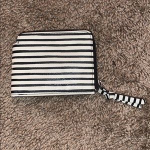 black and white striped wallet